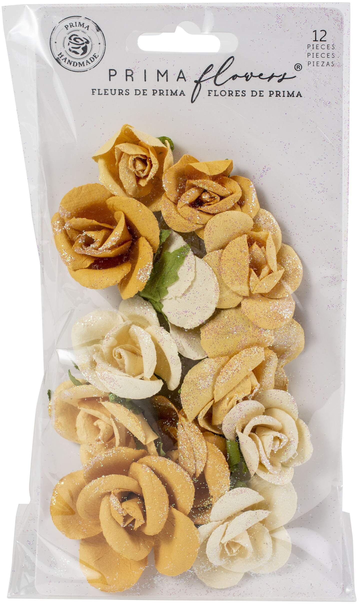 Prima Marketing Mulberry Paper Flowers-Rising Fire/Diamond