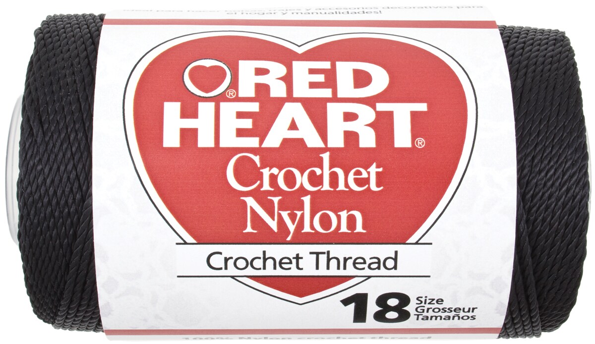 Red Heart Nylon Crochet Thread Size 18Black Michaels