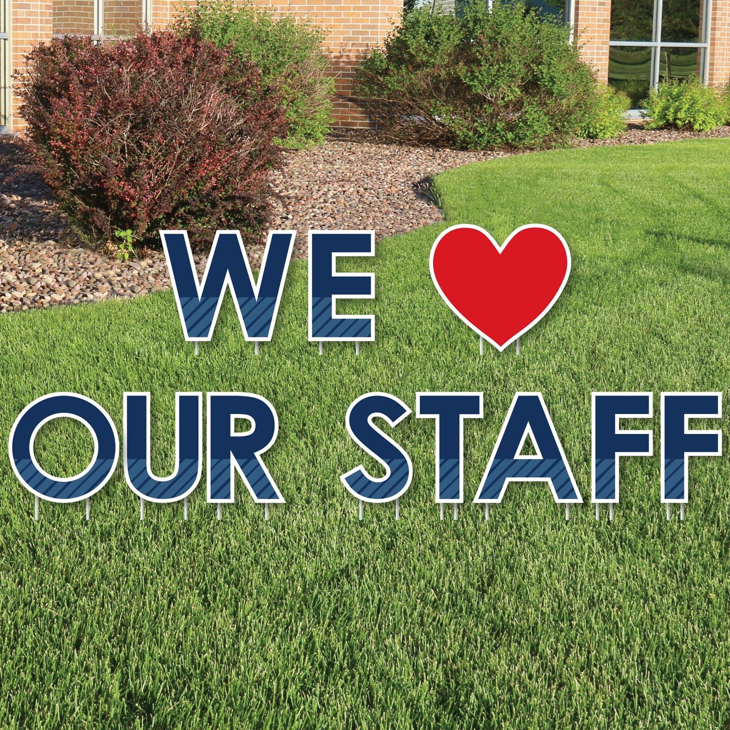 Big Dot of Happiness We Love Our Staff - Yard Sign Outdoor Lawn Decorations - Employee Appreciation Yard Signs - We Love Our Staff