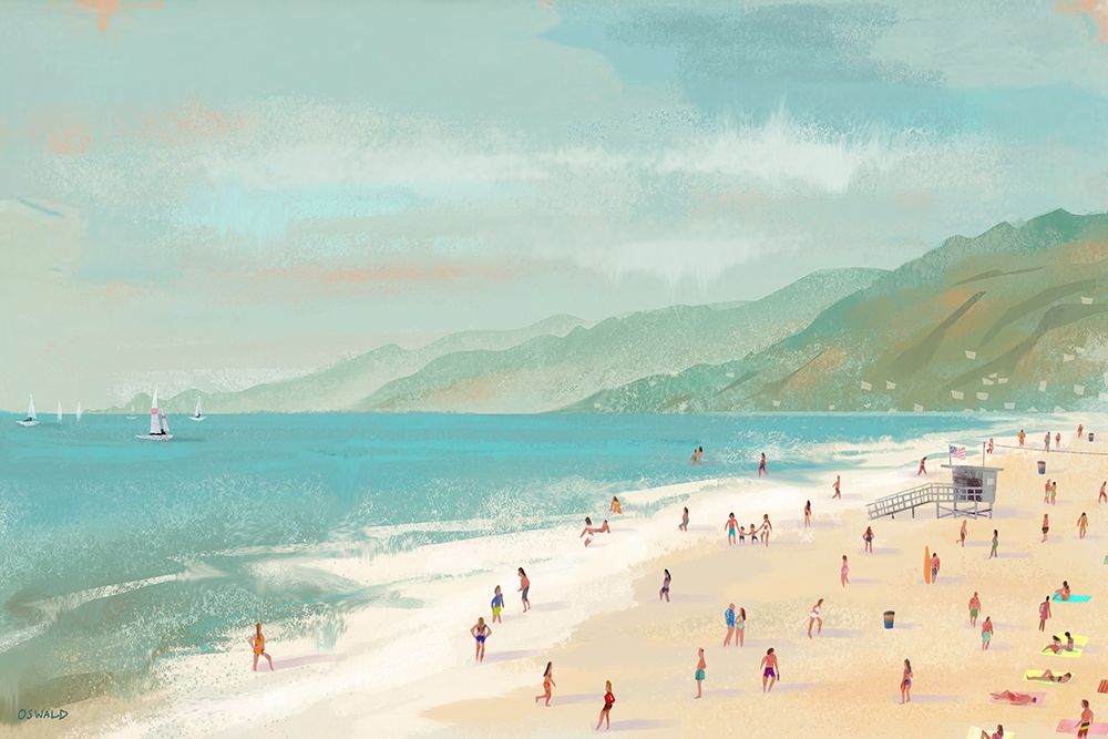Santa Monica Beach Poster Print by Pete Oswald - Item # VARPDXO315D