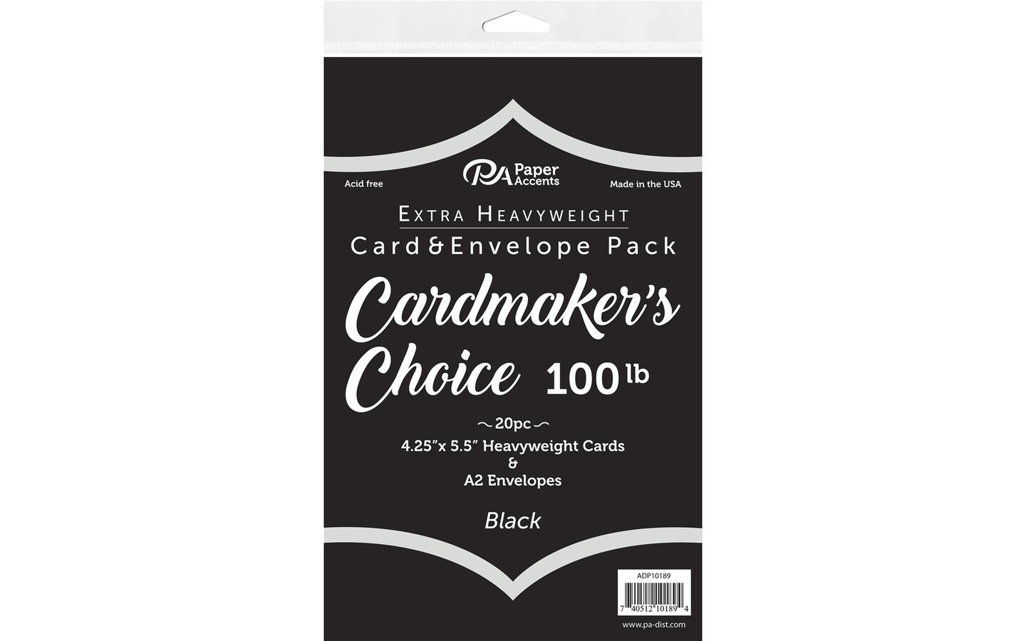 Cardmakers Choice Card&#x26;Env 4.25x5.5 100lb Blk 20pc