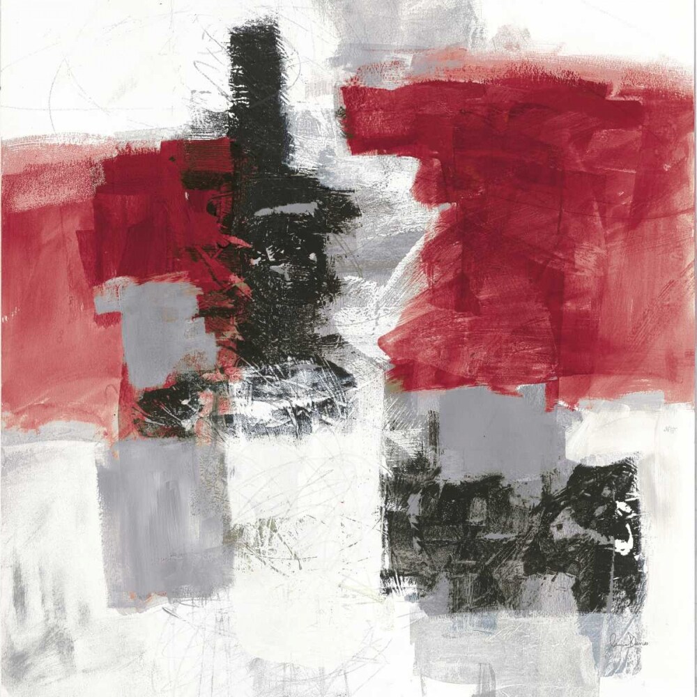 Action II Red Black Sq Poster Print by Jane Davies - Item # VARPDX31560