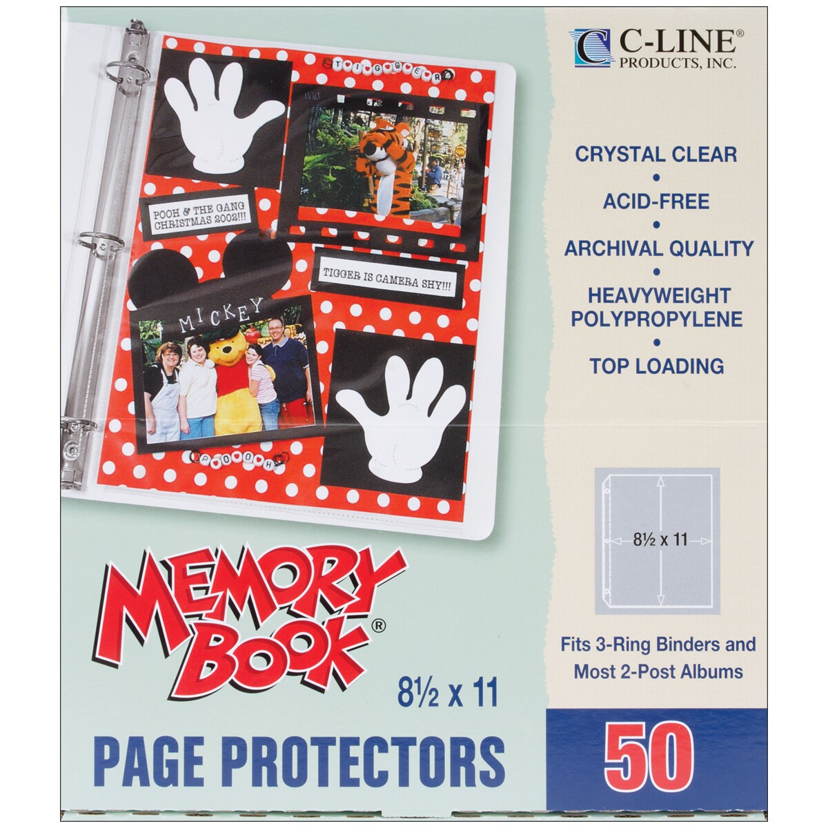 Memory Book Top-Loading Page Protectors 8.5&#x22;X11&#x22;-50/Pkg