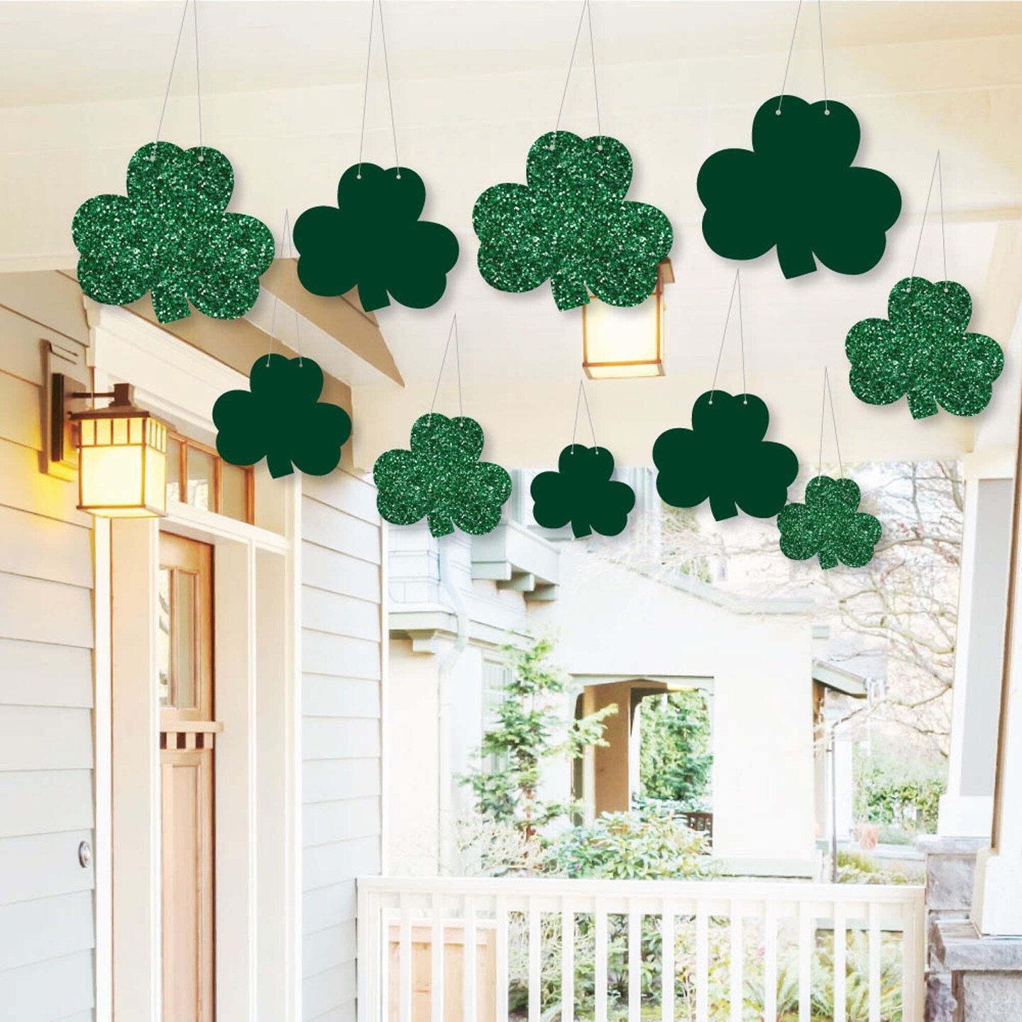 Big Dot of Happiness Hanging St. Patrick&#x27;s Day - Outdoor Hanging Decor - Saint Paddy&#x27;s Day Party Decorations - 10 Pieces