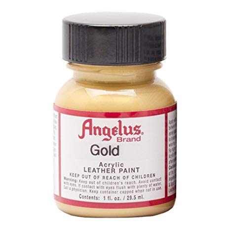 Angelus Shoe Polish - Acrylic Leather Paint - 1 oz. Bottle - Gold