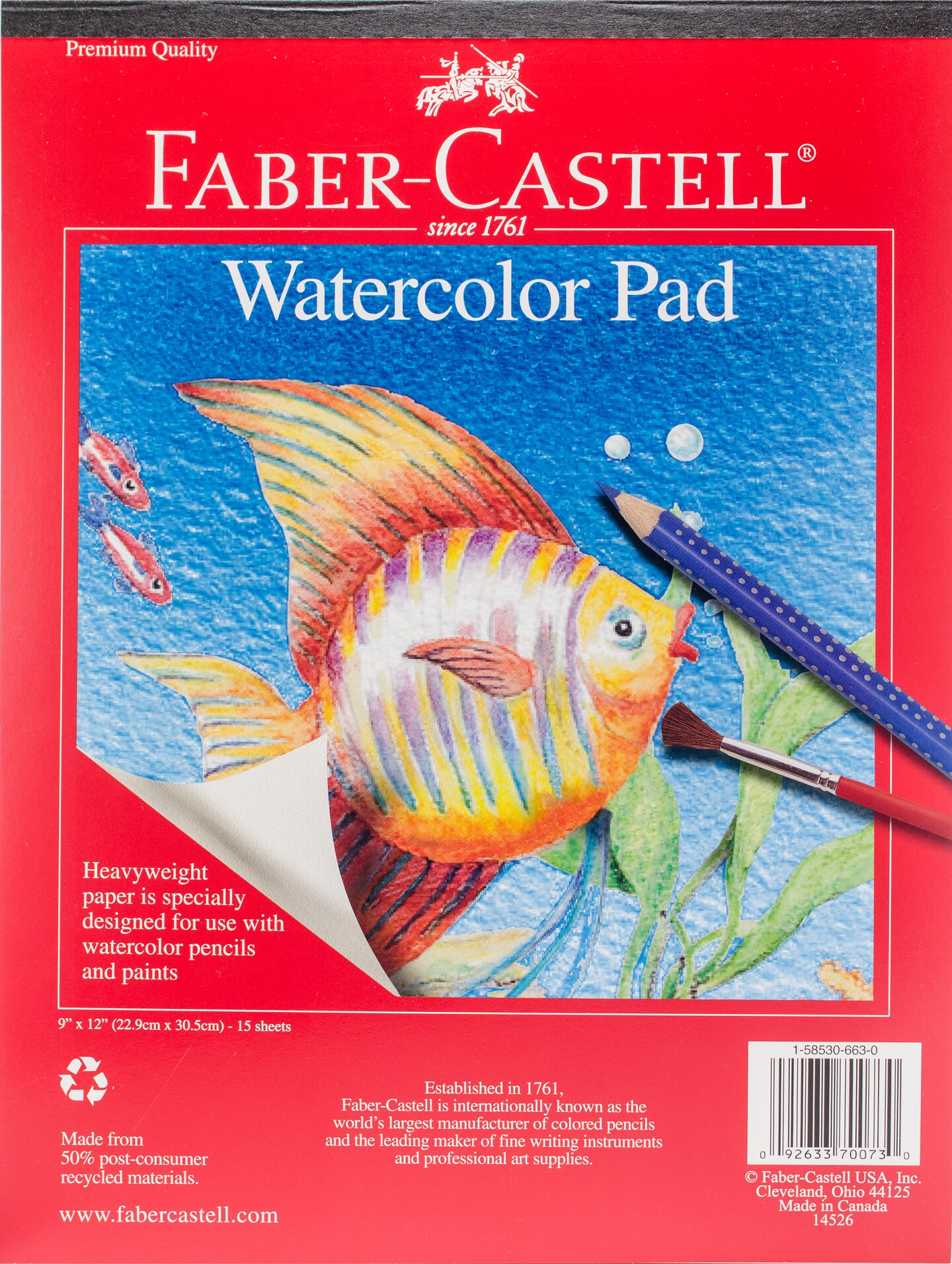 Faber-Castell Watercolor Pad: 9 x 12 in.