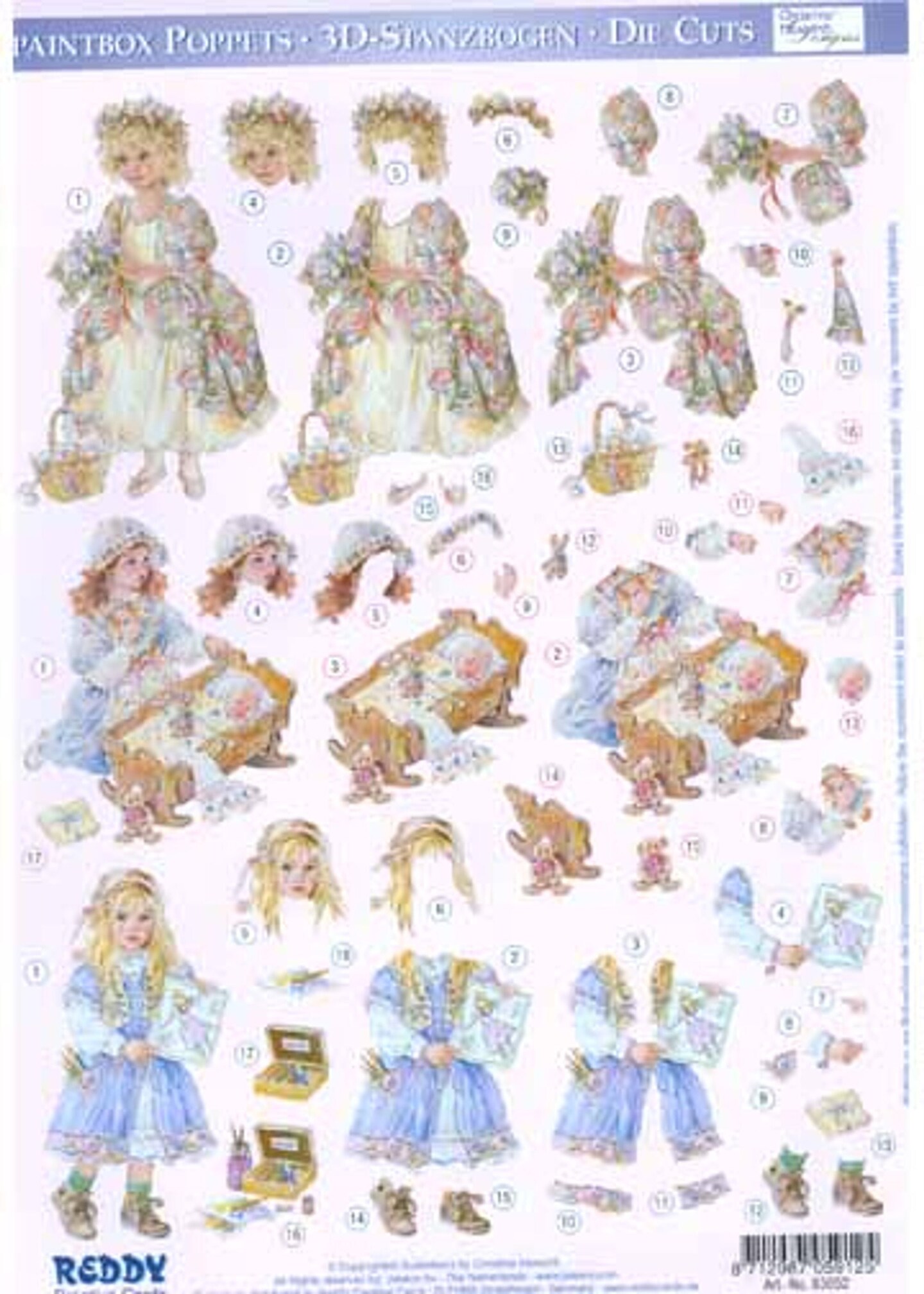 Reddy Creative Cards 3D Paintbox Poppets 3-Rock the Cradle
