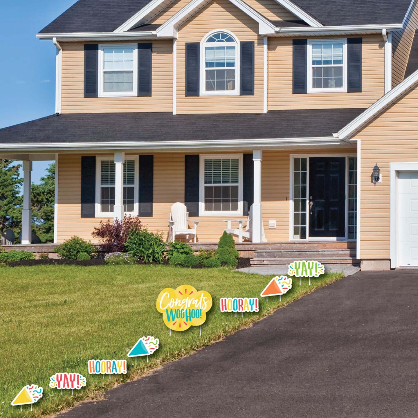 Big Dot of Happiness Congrats - Yard Sign and Outdoor Lawn Decorations - Congratulations Yard Signs - Set of 8