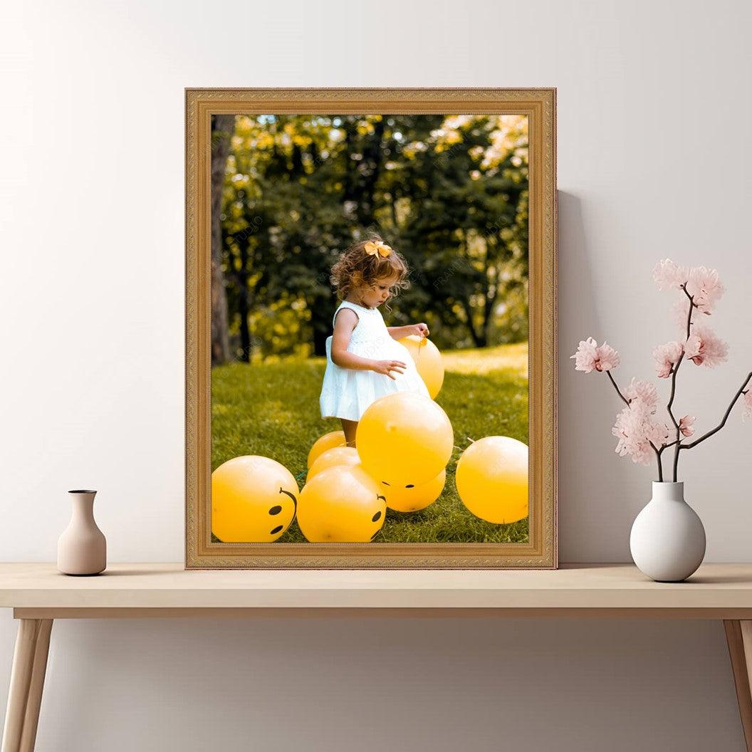 Thin Traditional Antique Gold Frame with Rope