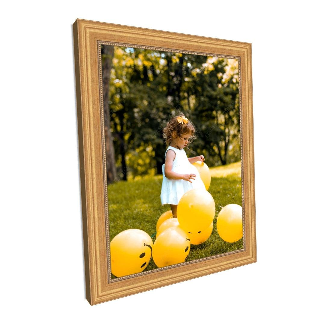 Traditional Ornate Scoop Gold Picture Frame with inner Beading