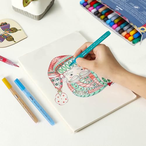 36 Acrylic Paint Markers Pens for Pumpkins Painting Canvas Ceramic Rocks Wood Plastic Craft Supplies for Graffiti Christmas Easter Egg