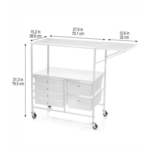 Essex Rolling Utility Cart, Multifuction Caddy Cart for Home and Office