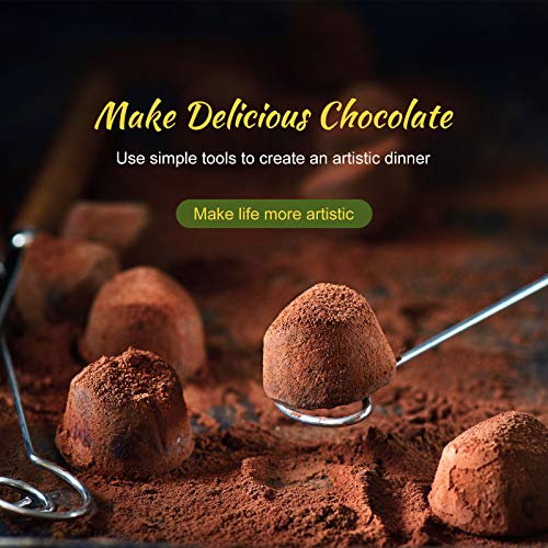 3 PCS Candy Dipping Tools Chocolate Dipping Fork Spoons Set 2 Pieces Culinary Decorating Spoons Chef Art Pencil for Decorative Plates Stainless Steel Chef Spoon