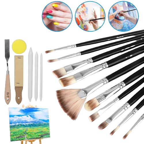 Nylon Artist Paint Brushes Set for Acrylic, Oil Painting, and Craft Models