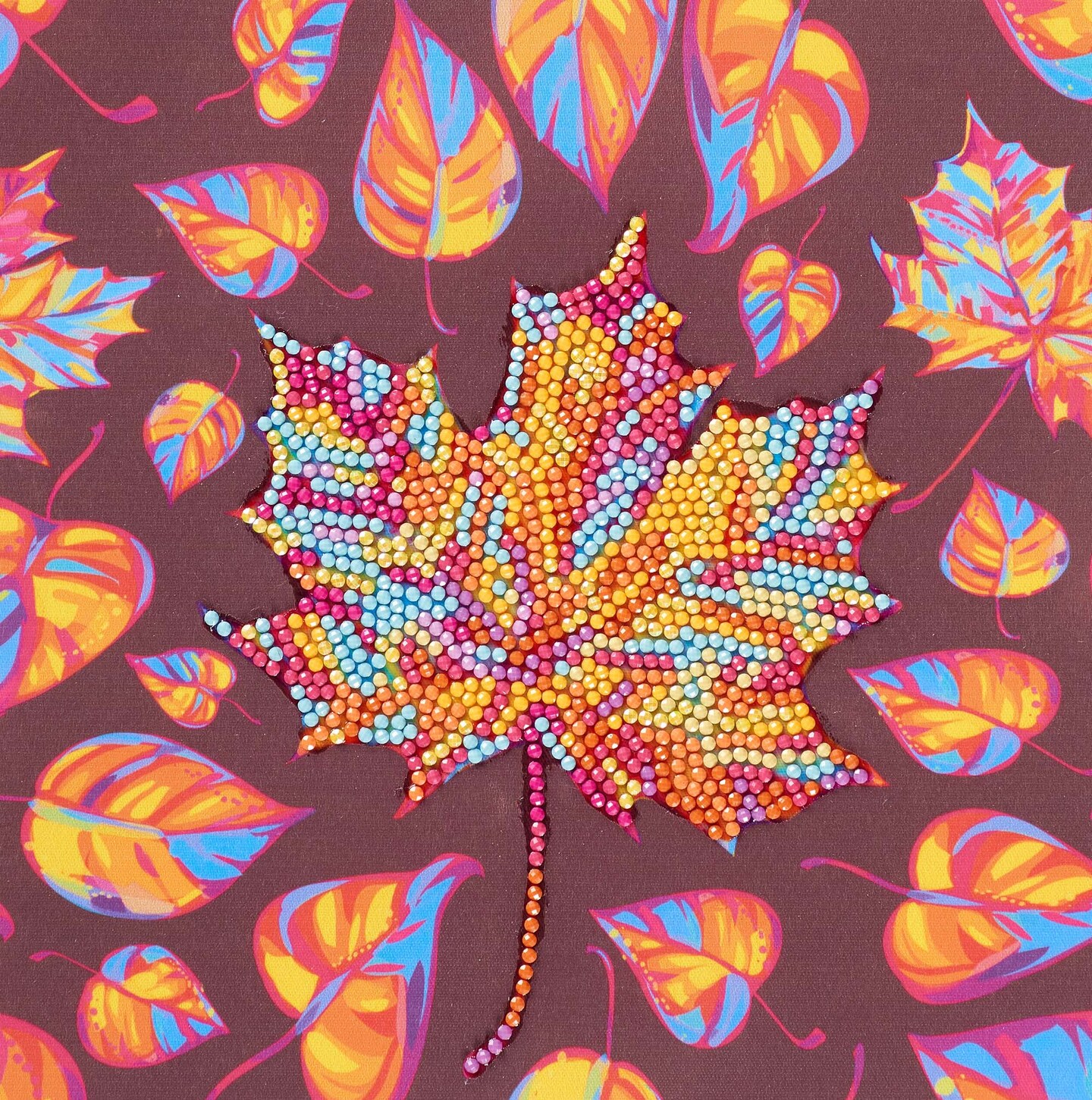 DIAMOND ART BY LEISURE ARTS Large Leaf, 8"x8", Beginner Diamond Painting Kits for Adults, Diamond Art for Adults, Diamond Art Kit, Diamond Art Painting