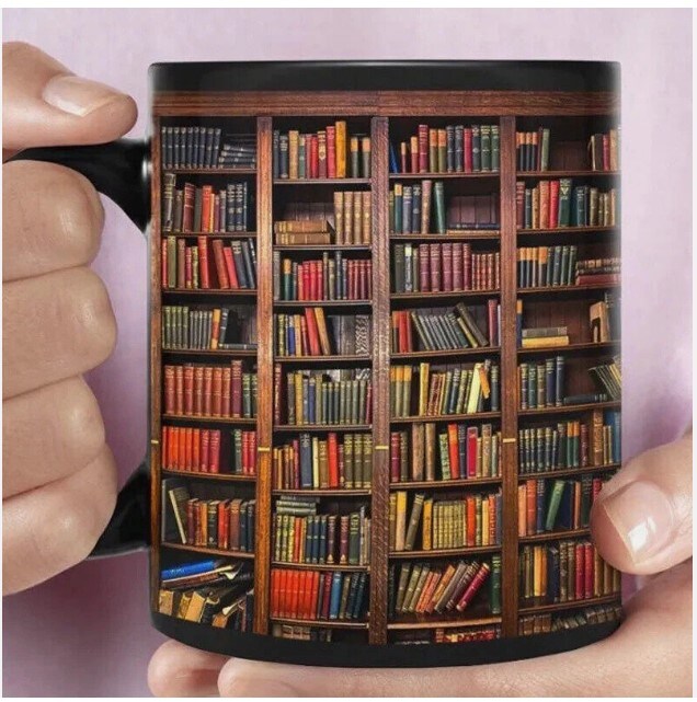 Book Lover Ceramic Mug Shelf Cup 2024 3D Bookshelf Mug-Library Book Shelf Mugs