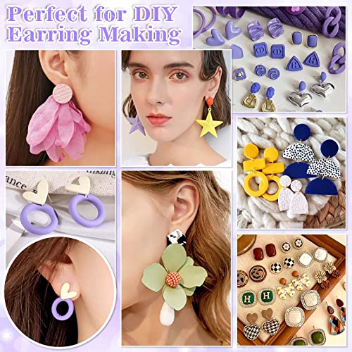 600 pieces Jewelry Glue with Earring Posts for Jewelry Making, Stainless Steel Earring Posts and Backs Silver and Gold Earring Posts with Rubber Earring Backs for Earring Making Supplies