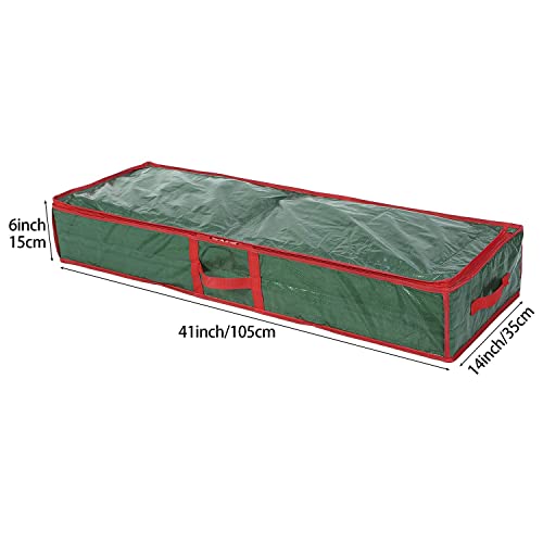 Sattiyrch Underbed Gift Wrap Organizer,Gift Wrapping Paper Storage Container,Holds up to 20 Rolls,41W x 14D x 6H (Green)