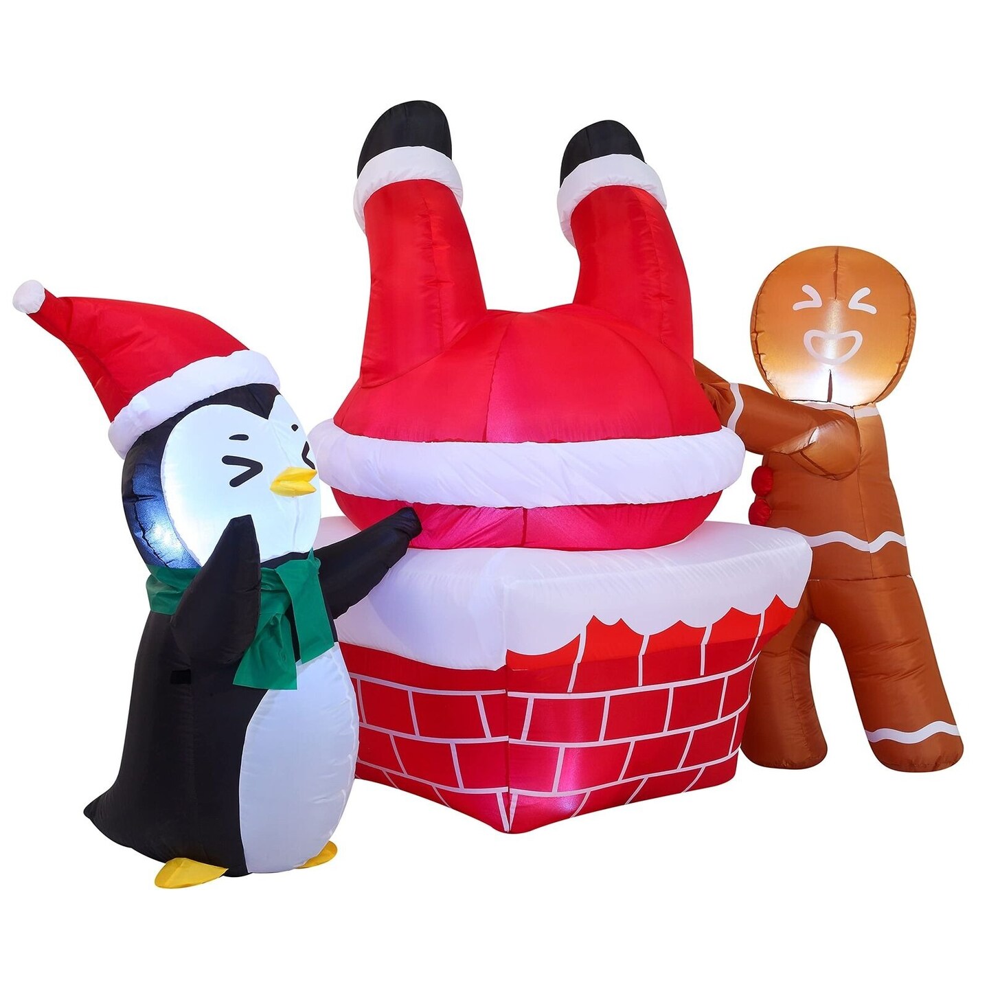 6ft Christmas Inflatable Santa with Built-in LEDs for Outdoor Decoration