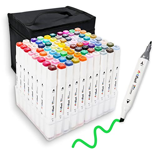 Caliart 80 Colors Dual Tip Permanent Art Markers