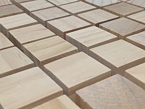 Kitcheniva Unfinished Birch Wood Blocks For DIY Crafts 1.5" 40 Pack