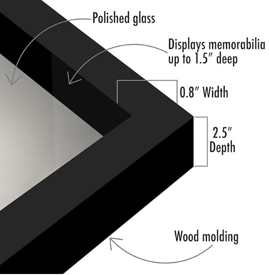 11x14 Black Shadow Box Frame with Soft Linen Back for Wall and Tabletop - Composite Wood with Polished Glass
