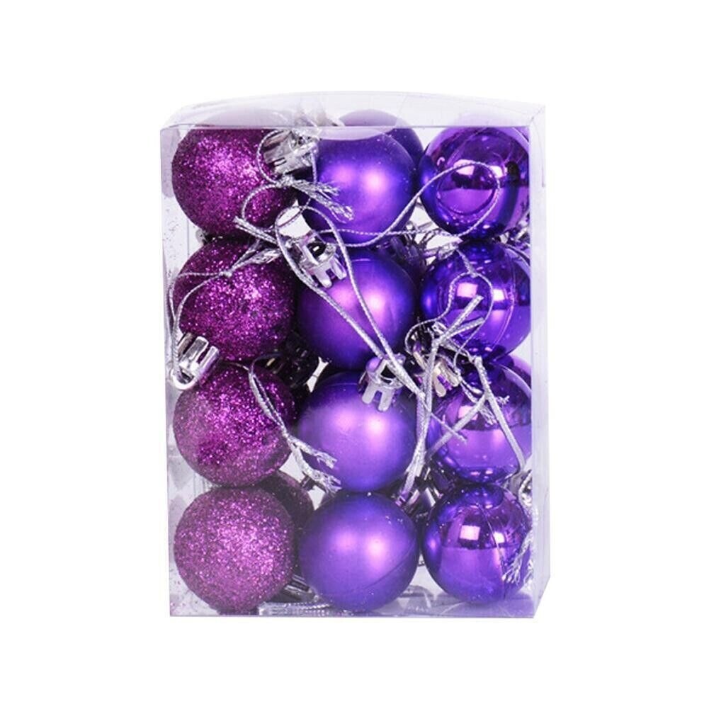 24 Piece Christmas Glitter Ball Ornaments