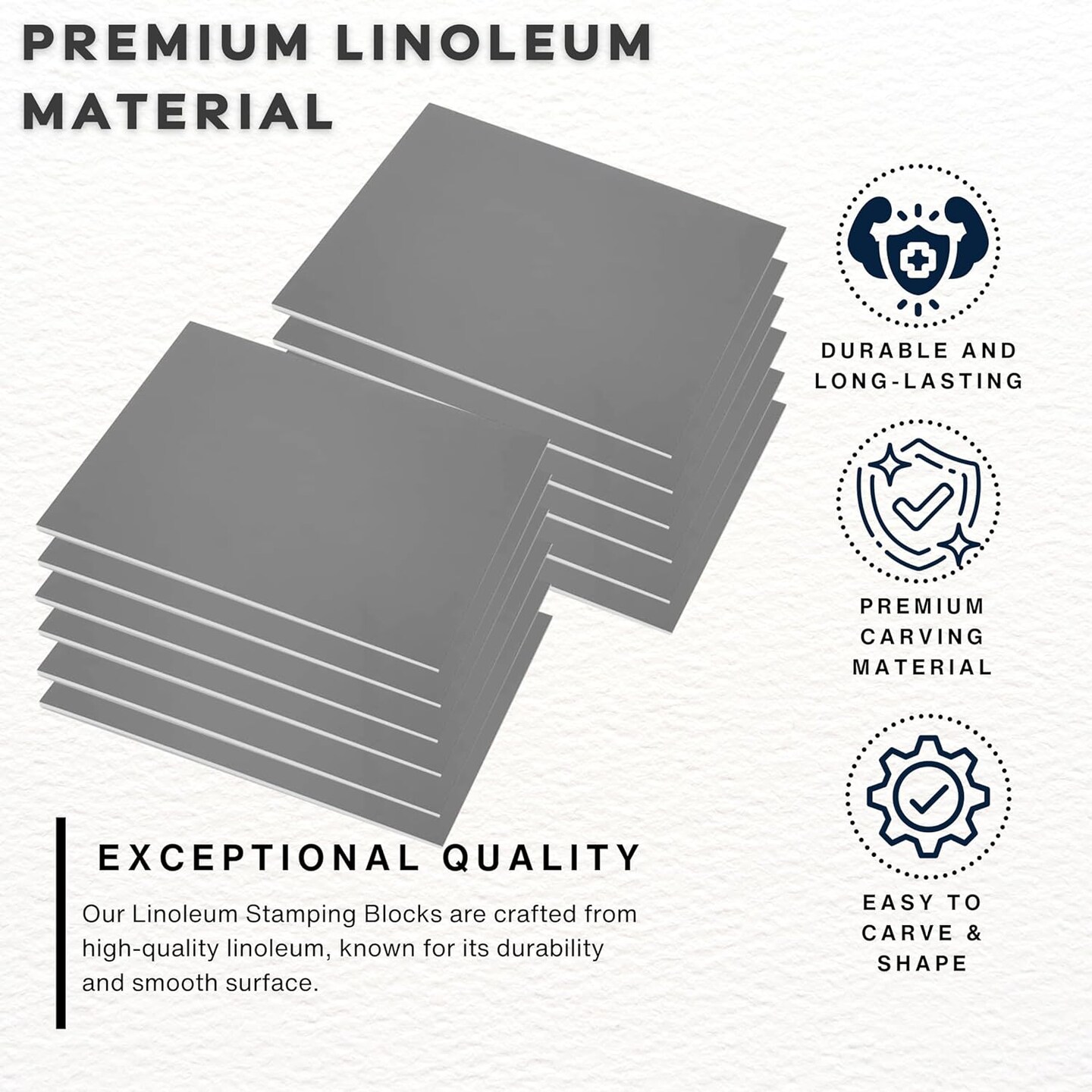 Pixiss Printmaking Supplies - Linoleum Blocks for Printmaking (12 Pack) 8