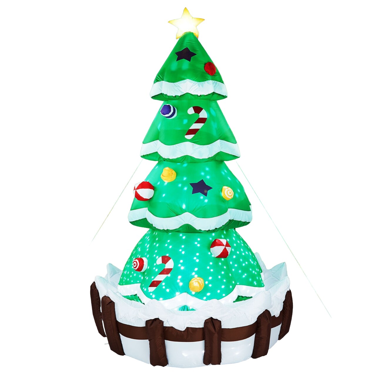 7FT Inflatable Christmas Tree with LED Lights for Outdoor Party Garden ...