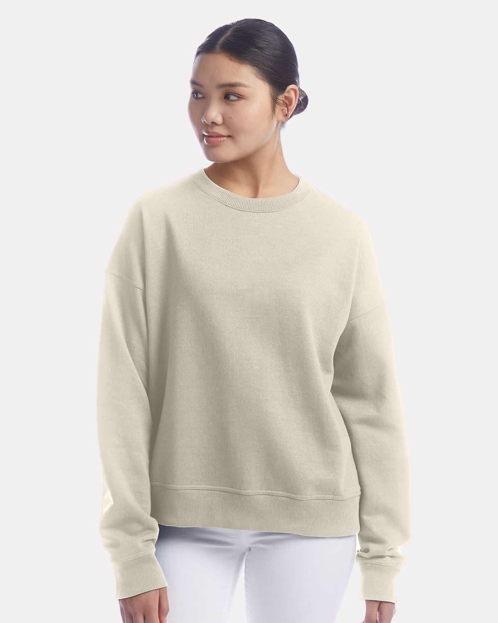 Women's Premium Crewneck Sweatshirt with our Indulge in unmatched comfort,  expertly crafted from a 9 oz./yd², 50/50 cotton/air-jet polyester blend, Women's Crewneck Sweatshirt combines comfort and fashion Seamlessly, RADYAN®