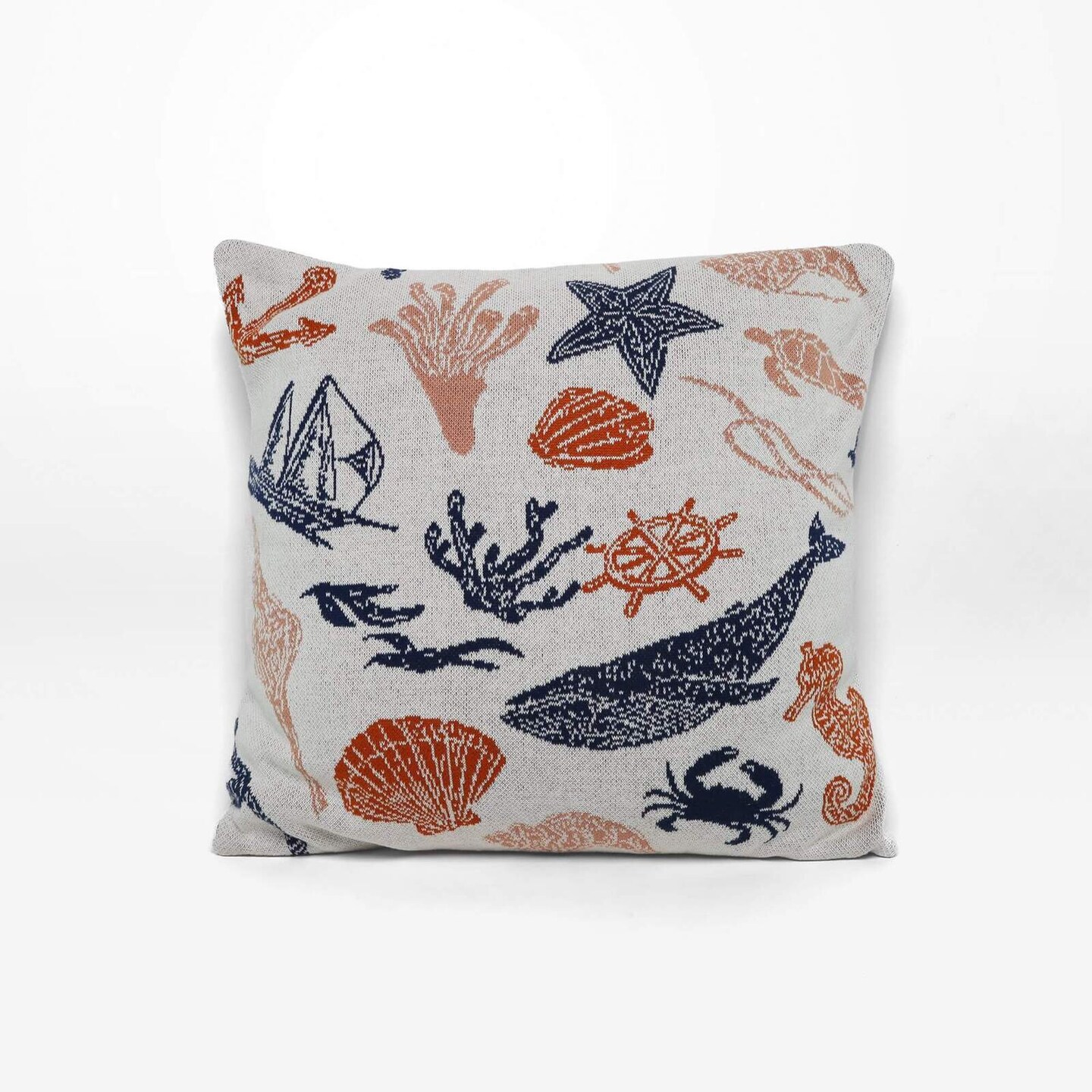 Ocean-themed Kids Cushion - 100% Cotton - Polyester Filled - Zip Opening - 45x45cm
