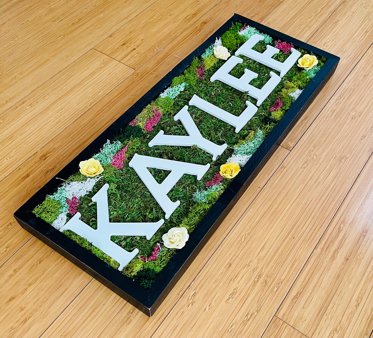 Custom Moss Art Frame with Wood Letters DIY Guide image 5