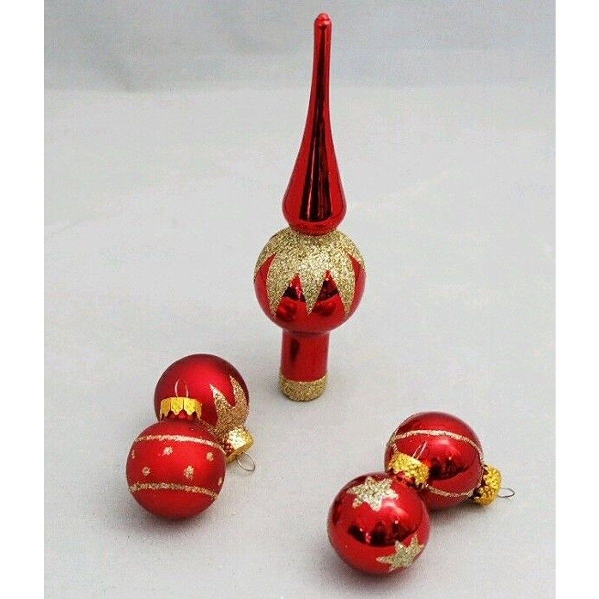 Mini Ball Finial Glass Christmas Ornament Set of 15