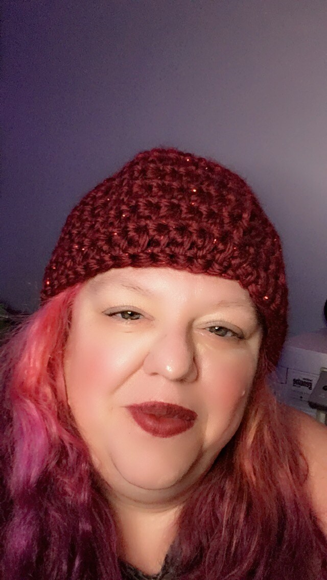 Hand Crochet Red Sparkle Women display picture 2
