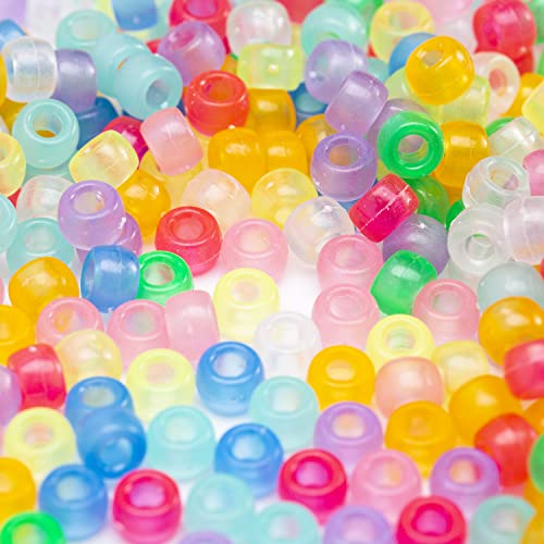 50Pcs pony beads bulk - Glow In the Dark Acrylic Bracelet Beads Sukh 6x9mm  Plastic Pony Beads for Bracelets Making Hair Braiding