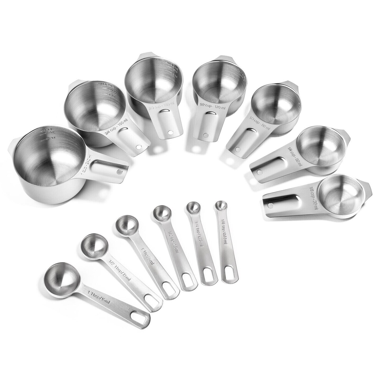 Stainless Steel Measuring Cups and Spoons 13 pcs