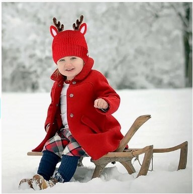 Winter Warm Set Xmas Tree Reindeer Hat Scarf Gloves for Toddler Boys Girls 1-8 Year Christmas Beanie Hat Scarf Gloves for Kids