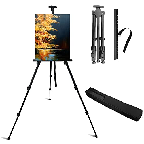 Artist Easel Stand, Adjustable Easel for Painting Canvases Height from 17 to 66 Inch,Carry Bag for Table-Top/Floor Drawing and Didplaying