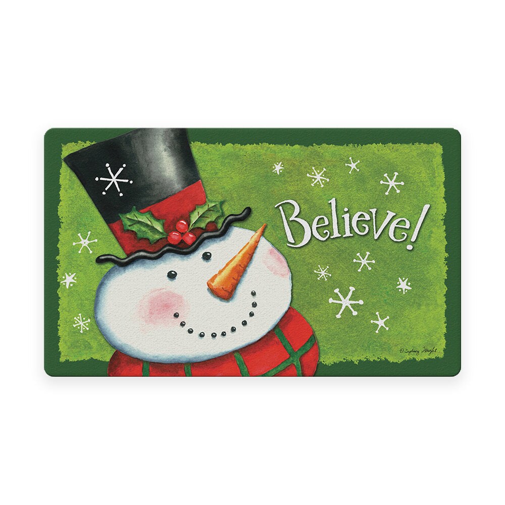 Believe Snowman Door Mat (18 x 30") Michaels