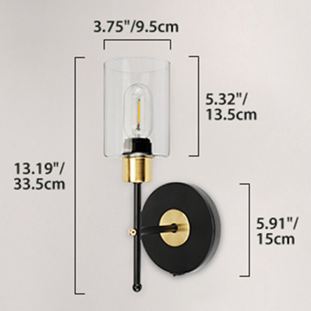 Battery Power Glass Wall Sconces Light