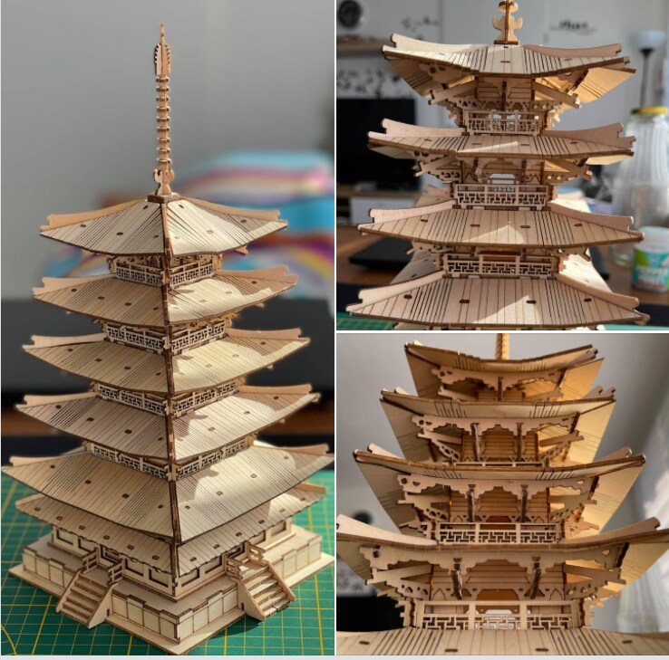DIY Five-storied Pagoda 3D Wooden Puzzle TGN02 - Assembly Constructor Toy