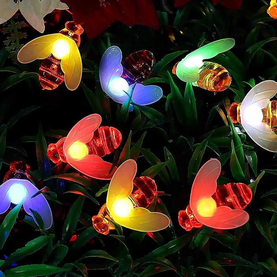 Waterproof Solar Outdoor Lights Bee string lights