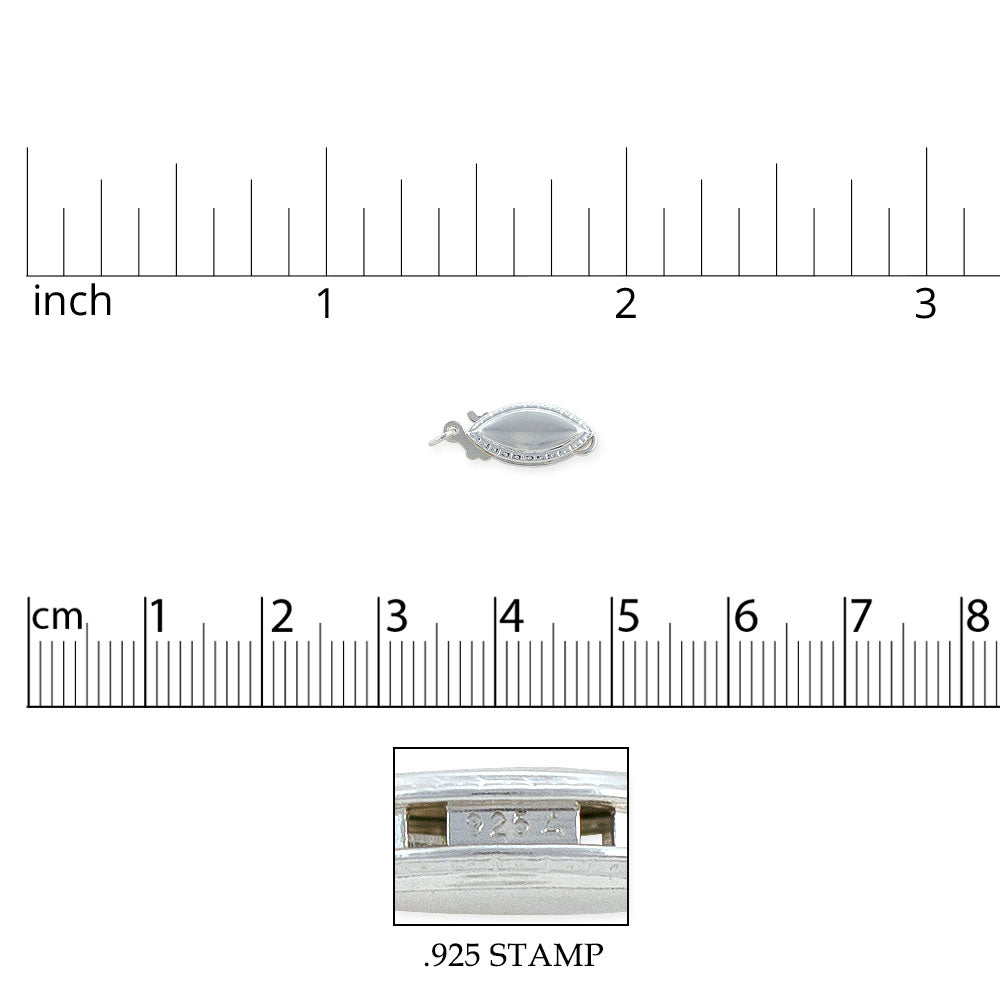 JewelrySupply Smooth Pearl Necklace Clasp in Sterling Silver .925