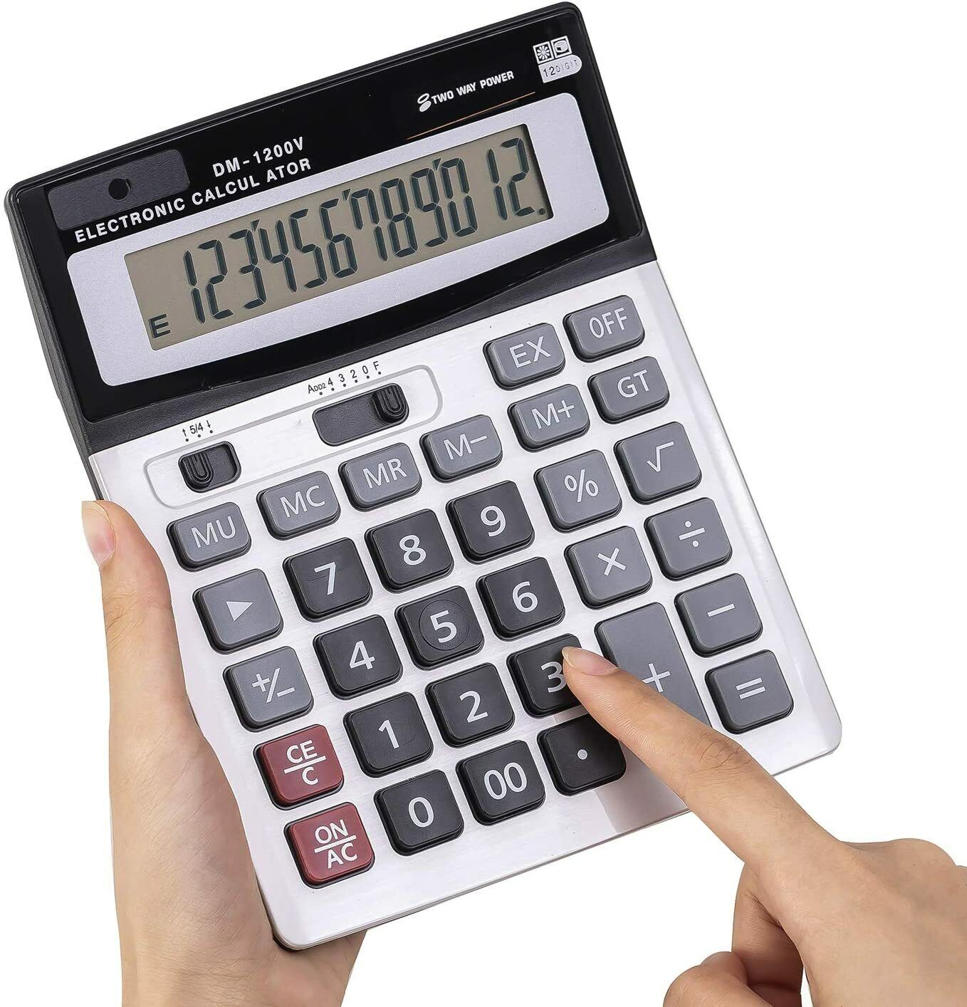 Kitcheniva Standard Function Dual Power 12-Digit Desktop Calculator