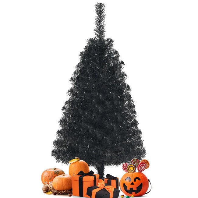 36 Inch Unlit Artificial Christmas Mini Tree With Plastic Stand
