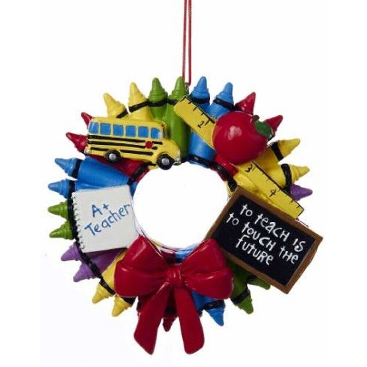 Minimalist Crayon Wreath Christmas Ornament