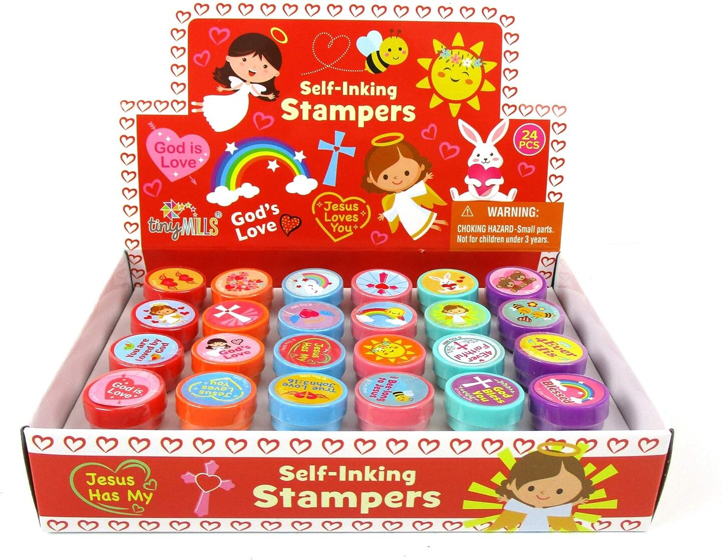 TINYMILLS Religious Christian Love Valentine's Day Stampers for Kids Religious Prizes Carnival VBS Sunday School Church Festival