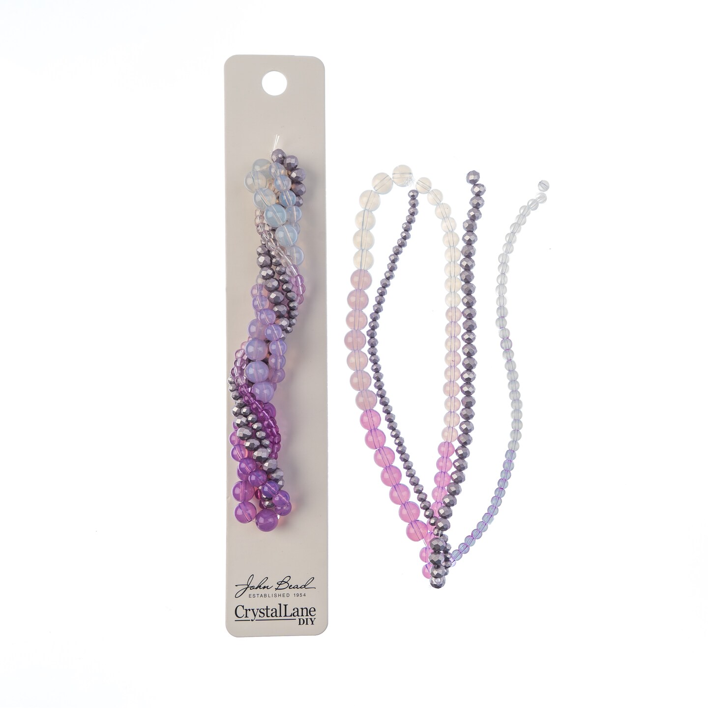 Crystal Lane DIY Purple Dusk Twisted Glass &#x26; Pearls Beads, 5 Strands