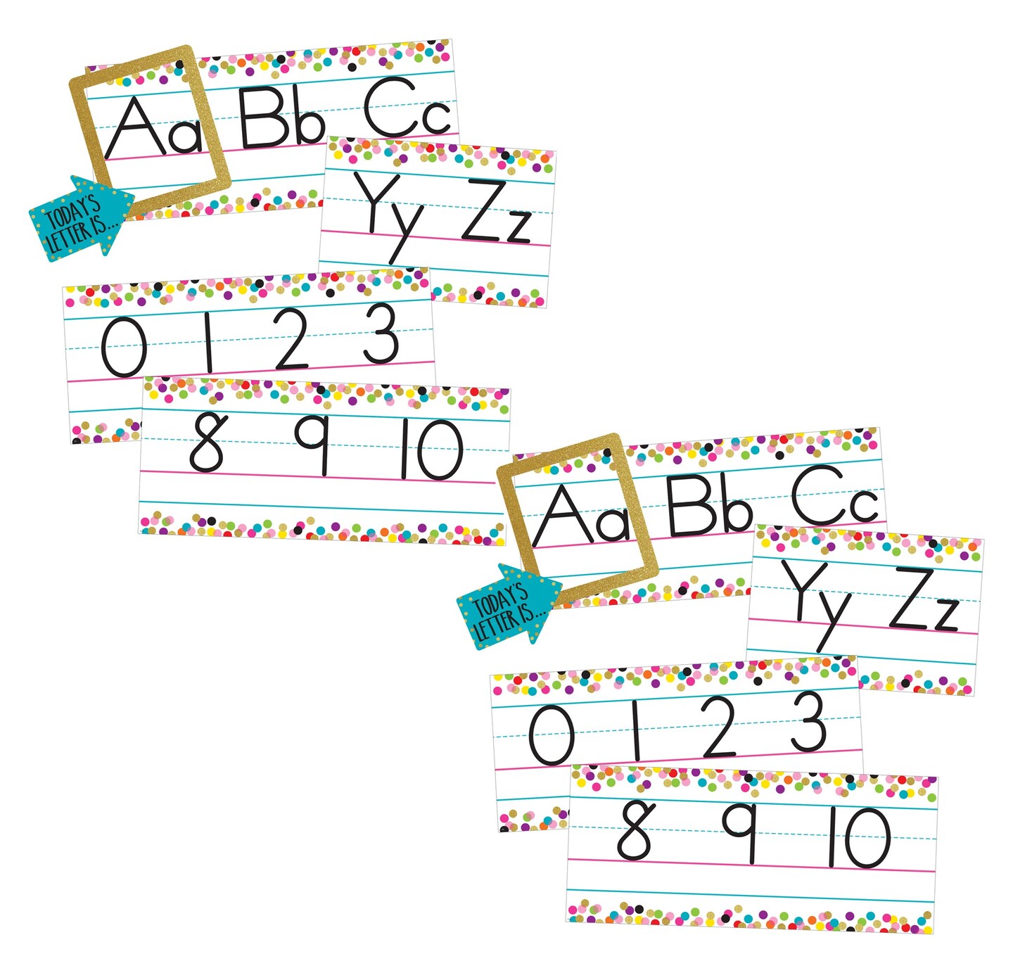 Confetti Alphabet Line Bulletin Board Set, 2 Sets