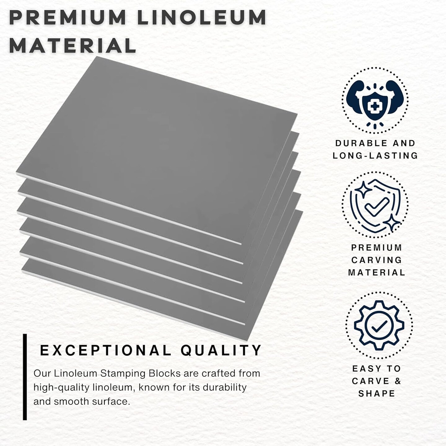 Pixiss Printmaking Supplies - Linoleum Blocks for Printmaking (6 Pack) 8"x10"x1/8" and Linocut Tools - Rubber Roller and Linocut Carving Tool for Block Printing Kit - Linoleum Stamp Making Kit